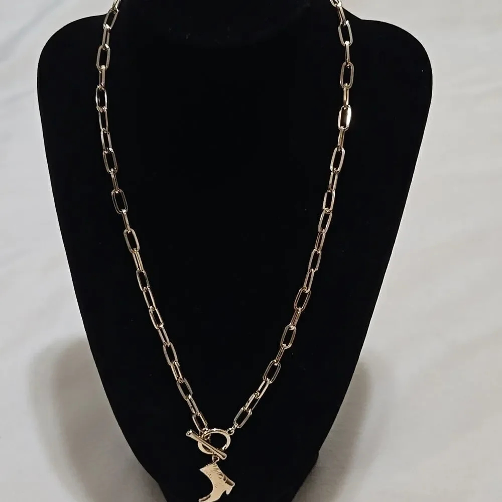 Cowboy Boot Pendant Necklace